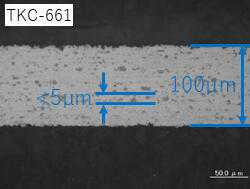 Cross-sectional structure of active brazing filler metal (rolled material): TKC-661 - AgCuSnTi alloy